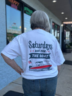 White  Saturdays Are For The Boat T-Shirt