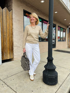 SWEATER SOLID WITH DETAIL SLEEVE