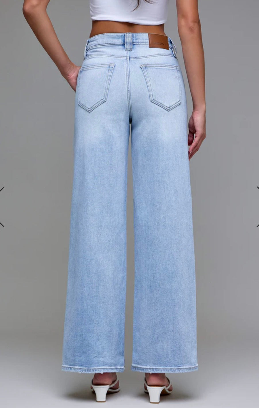 HIDDEN NORI LT WASH WIDE LEG CLEAN STRETCH