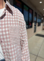 MAUVE LS BUTTON DOWN CHECKERED SHIRT