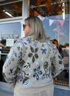 Barley Floral Half Zip Up Sweater