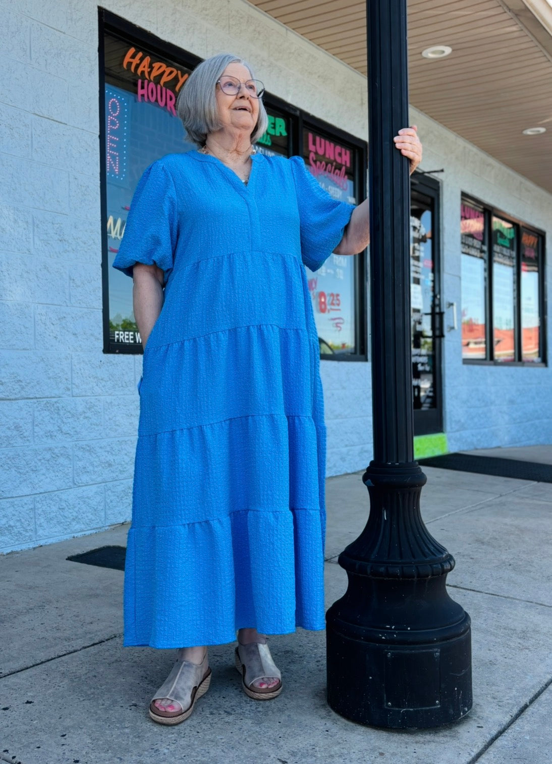 Kinsley Seersucker Dress | Blue