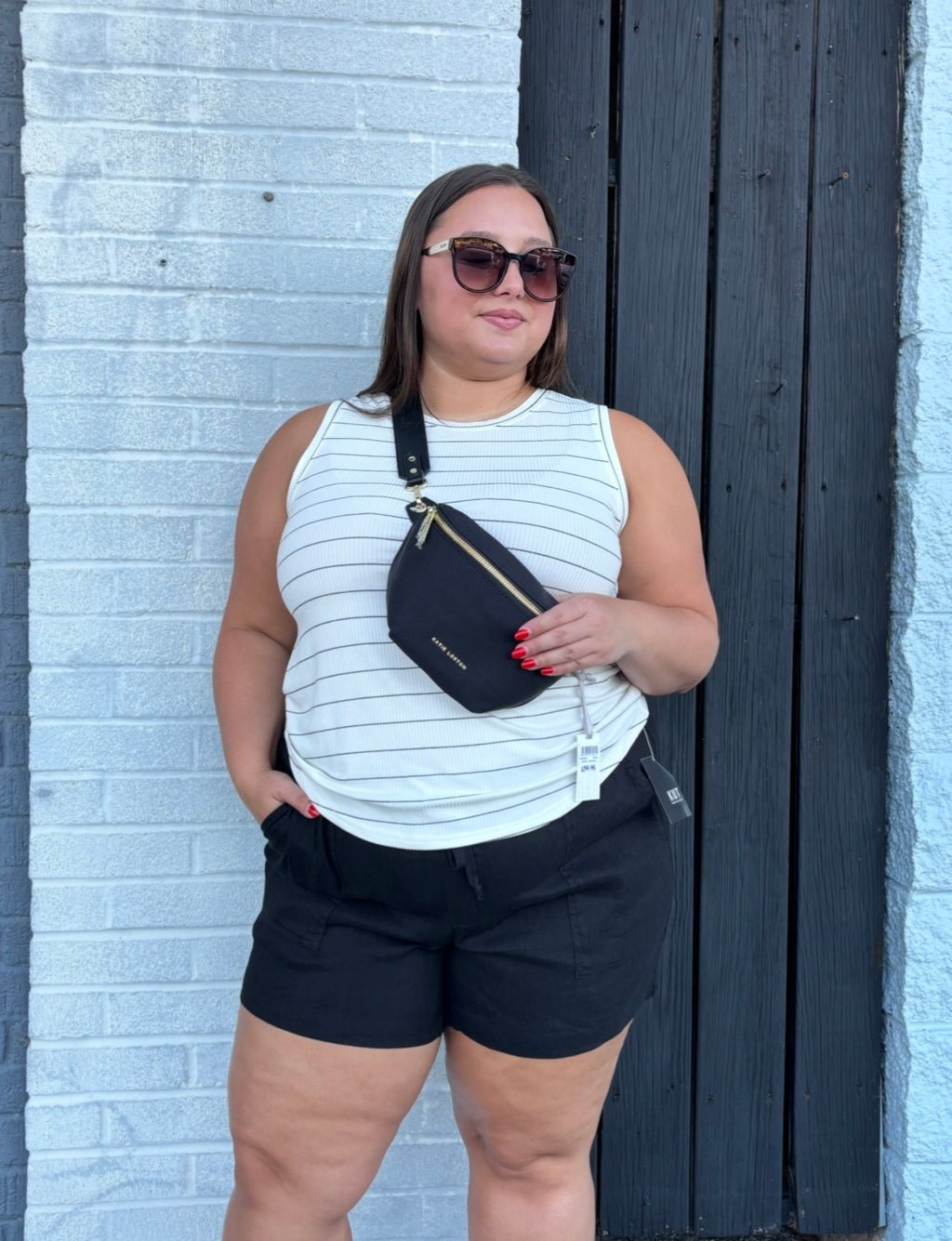 Cream Black EUCLID TANK