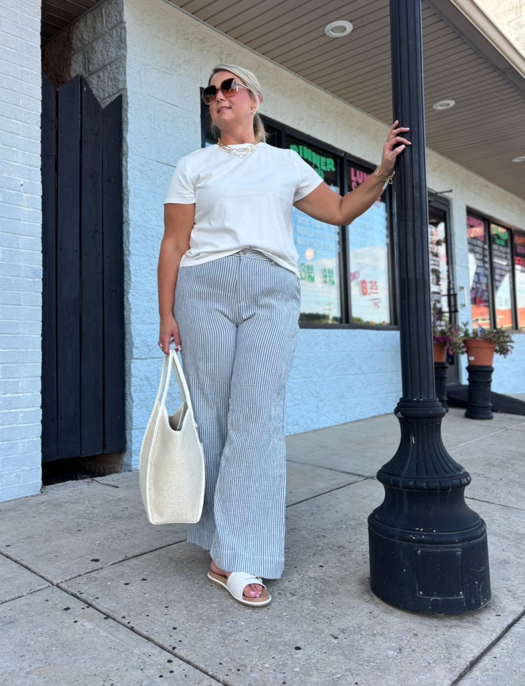 IVORY BLUE MAIA PANTS