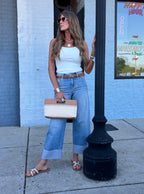 HIDDEN CUFFED HIGH RISE WIDE LEG CUFFED MED