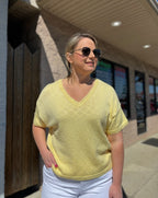 Lemon Lightweight V-Neck Sweater Top
