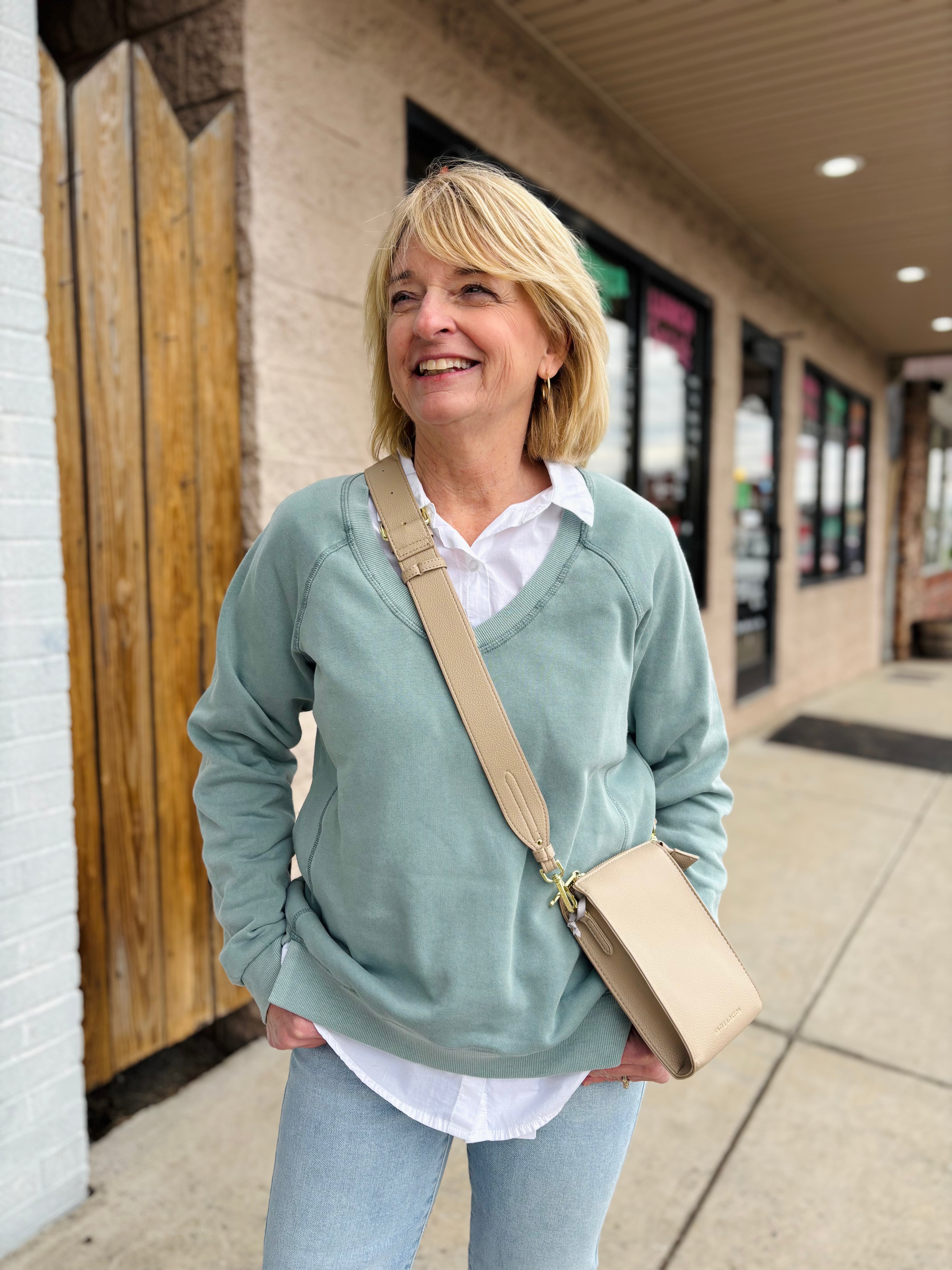 LIGHT TEAL BLUE RUBY SWEATSHIRT