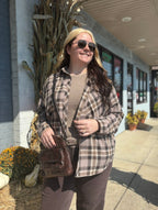 [PLUS]GREIGE CAMPBELL OVERSIZED FLANNEL SHIRT
