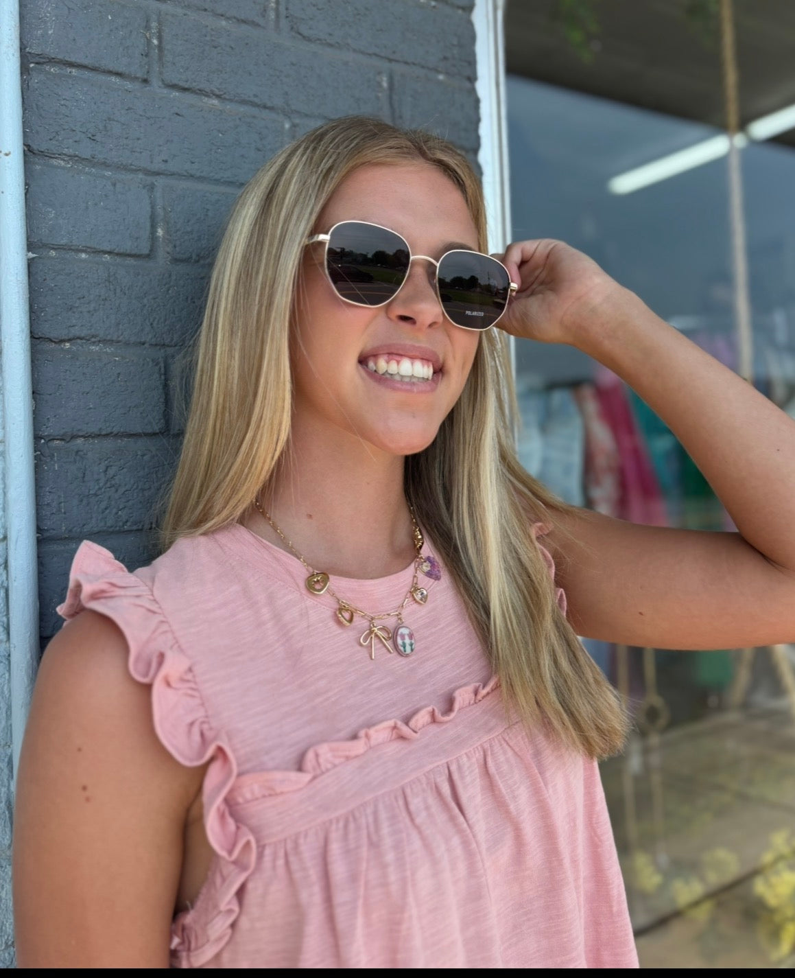 Blush Ruffle Detail Solid Knit Top