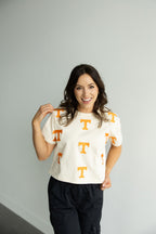 OATMEAL Tennessee Ritter Multi Color Heavyweight Crop Tee