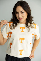 OATMEAL Tennessee Ritter Multi Color Heavyweight Crop Tee