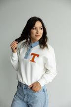 Tennessee Oversized Logo Patch Denim Collar Crew