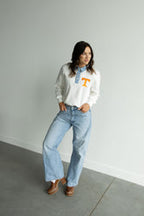 Tennessee Oversized Logo Patch Denim Collar Crew