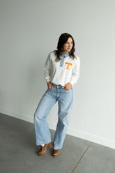 Tennessee Oversized Logo Patch Denim Collar Crew