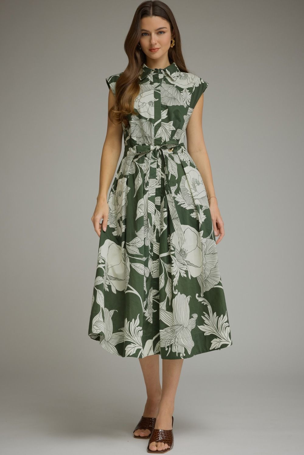 FERN FLORAL MIDI DRESS