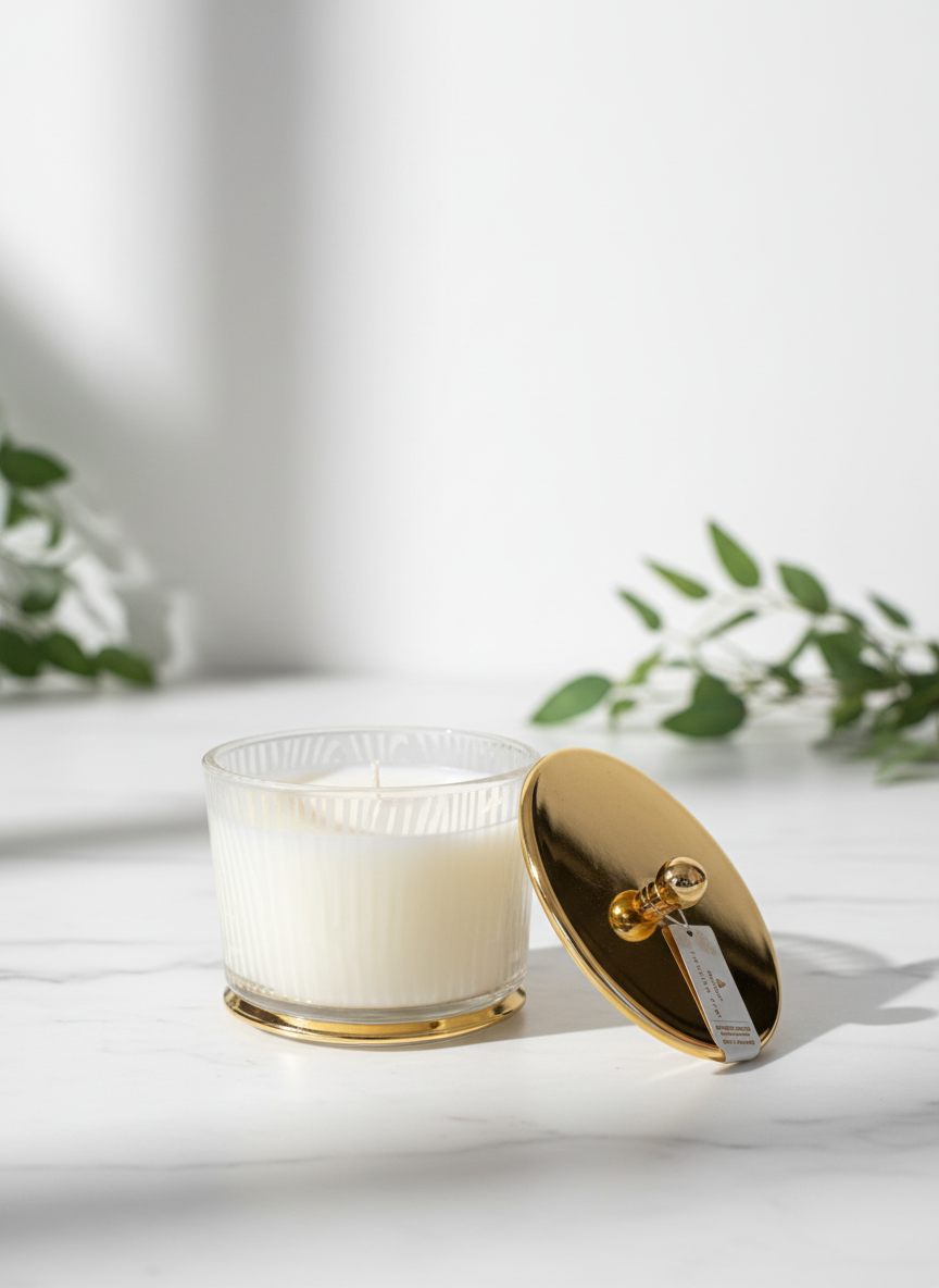 FRASIER FIR CANDLE FROSTED WOOD GRAIN