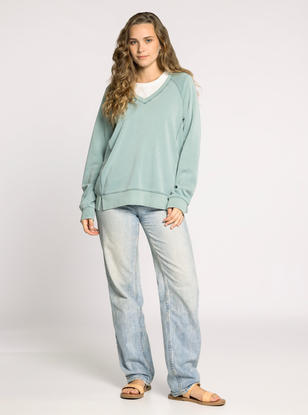 LIGHT TEAL BLUE RUBY SWEATSHIRT