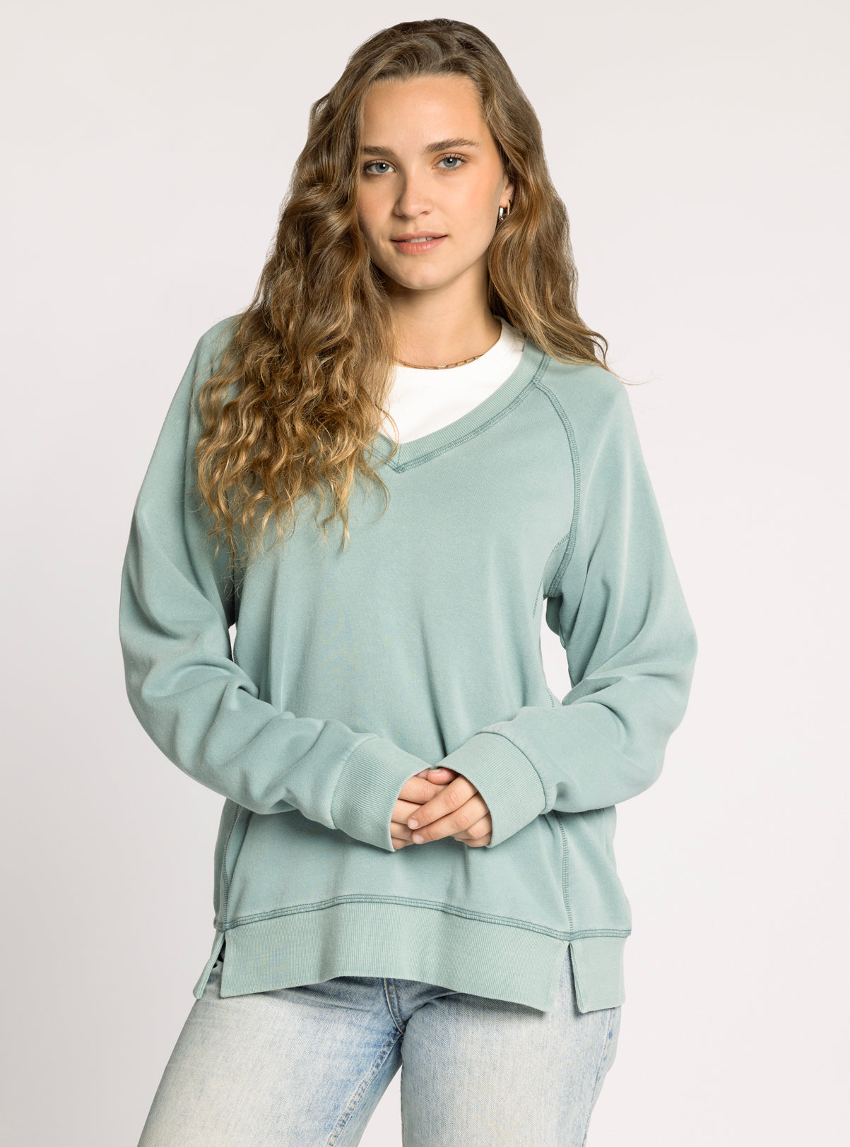LIGHT TEAL BLUE RUBY SWEATSHIRT