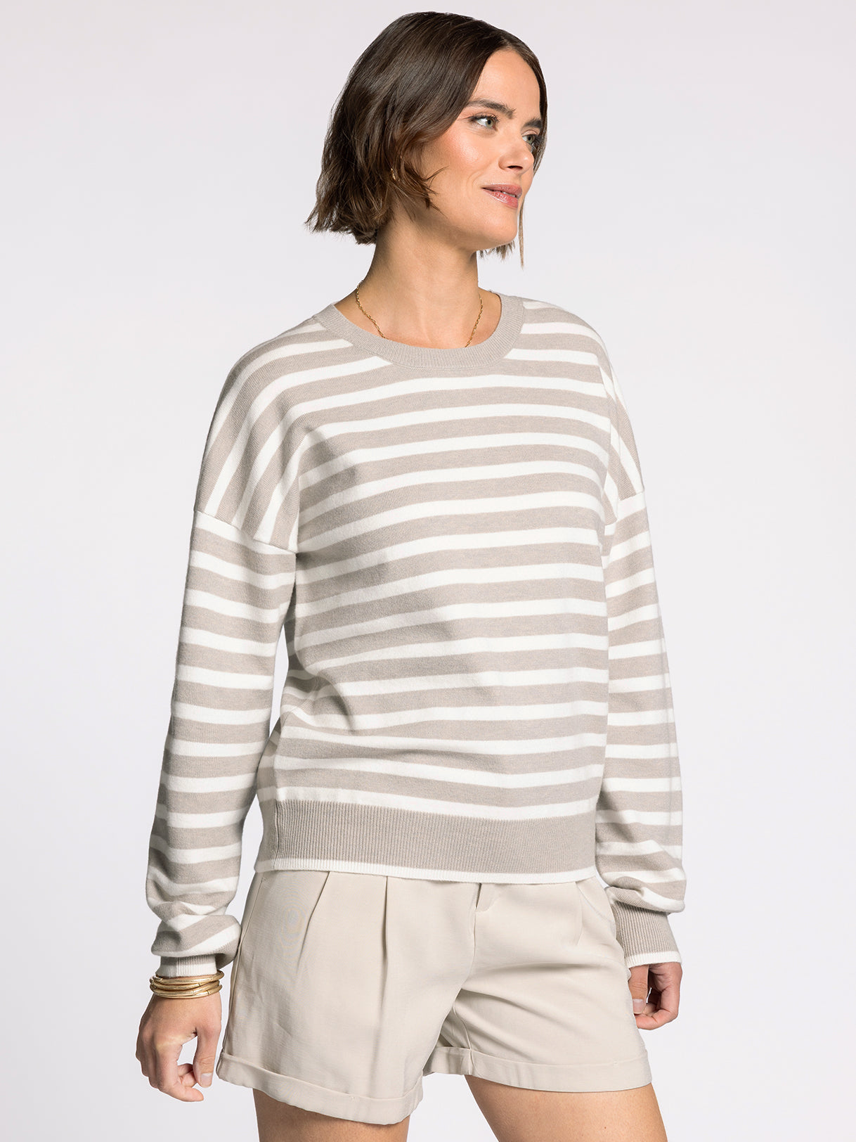 IVORY TAUPE PRESTON SWEATER
