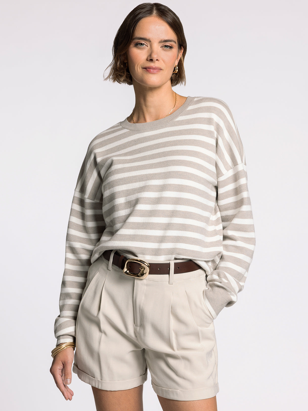 IVORY TAUPE PRESTON SWEATER