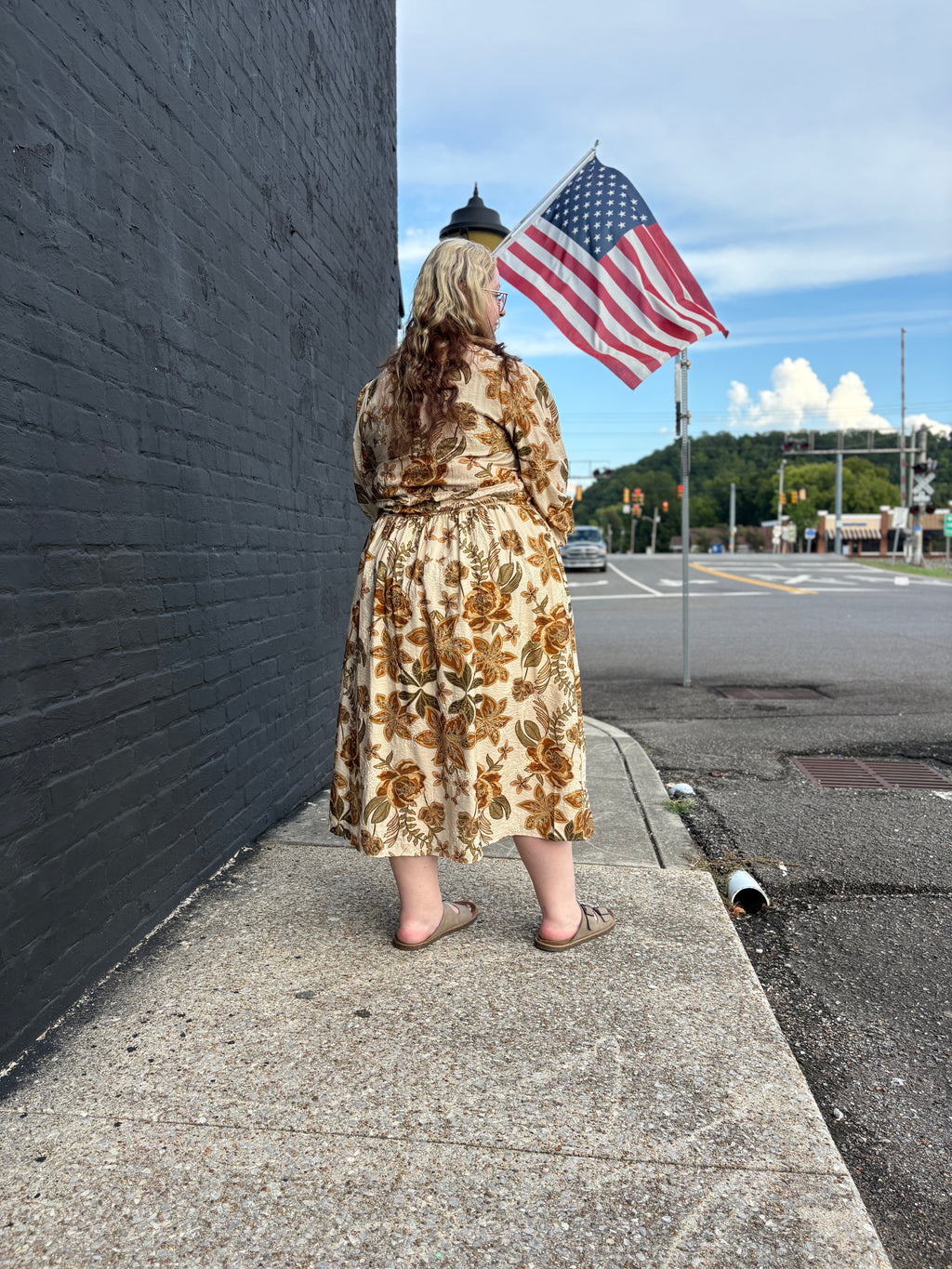 Floral Printed Midi Dress – ODDI – view 4