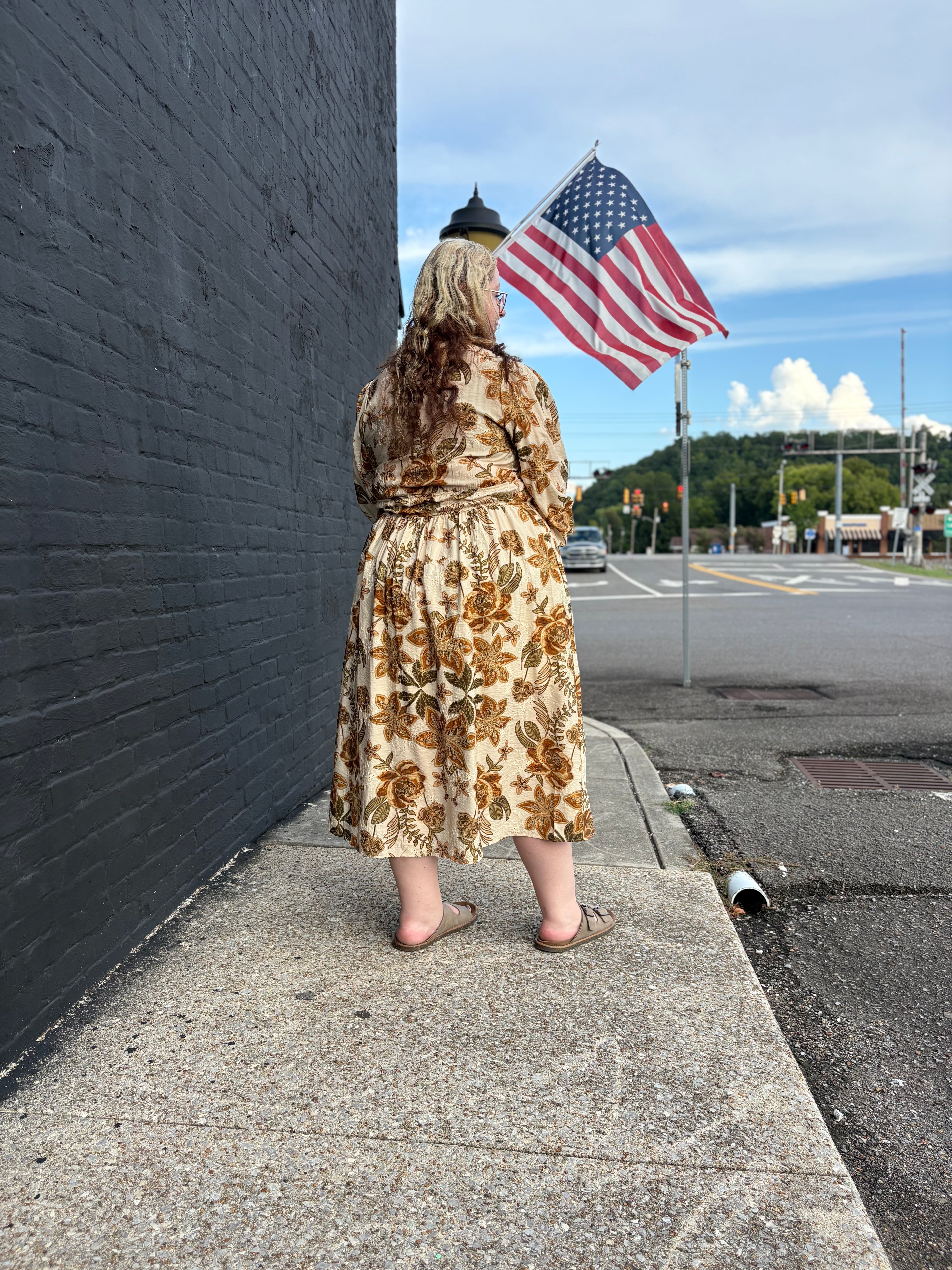 Floral Printed Midi Dress – ODDI – view 4
