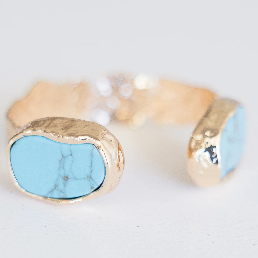 OCEAN GOLD  BLUE STONE CUFF