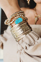 OCEAN GOLD  BLUE STONE CUFF