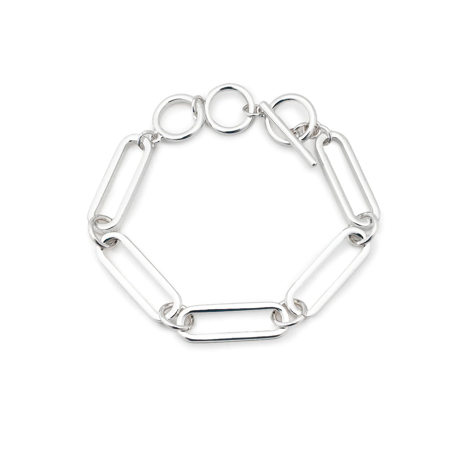 PATSY SILVER PAPERCLIP BRACELET