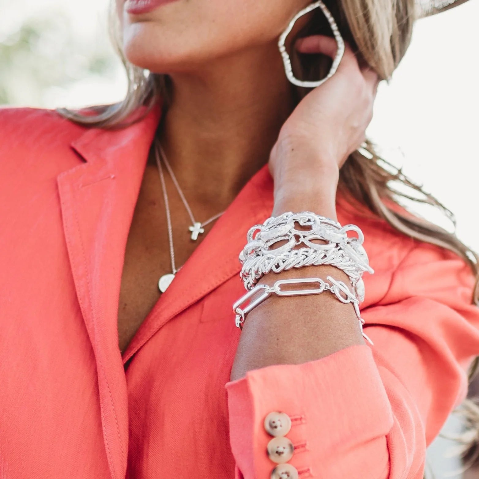 PATSY SILVER PAPERCLIP BRACELET