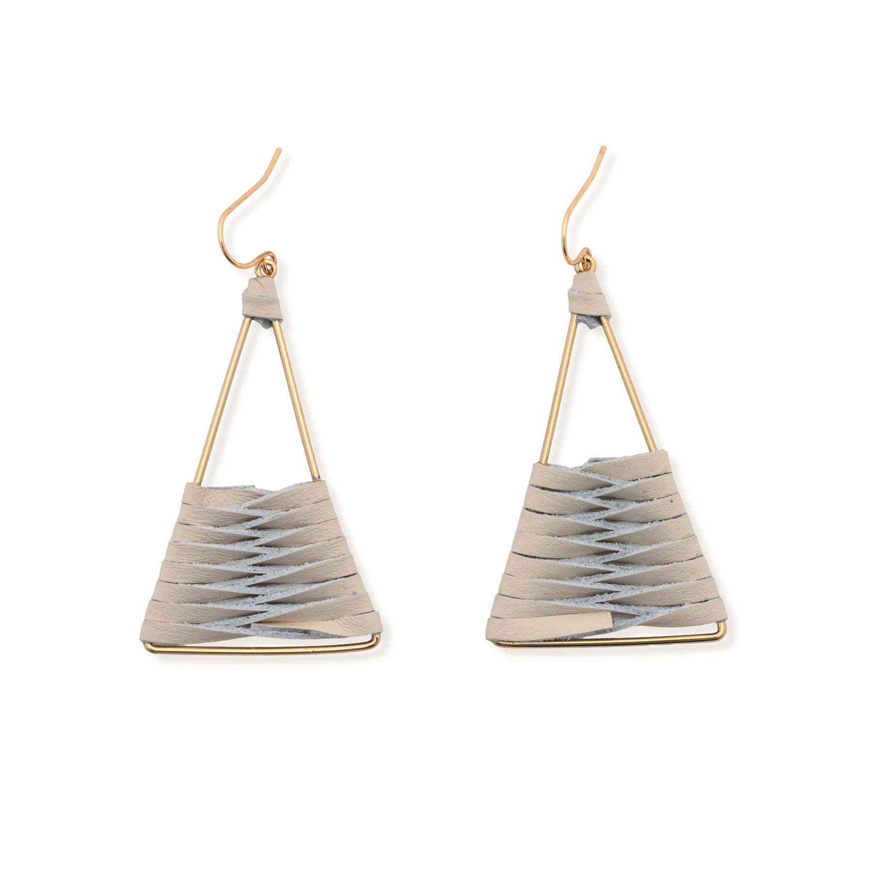 DALLAS GOLD TRIANGLE CREAM LEATHER DETAIL