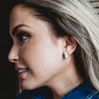 REED AQUAMARINE W/GOLD ACCENT EARRING