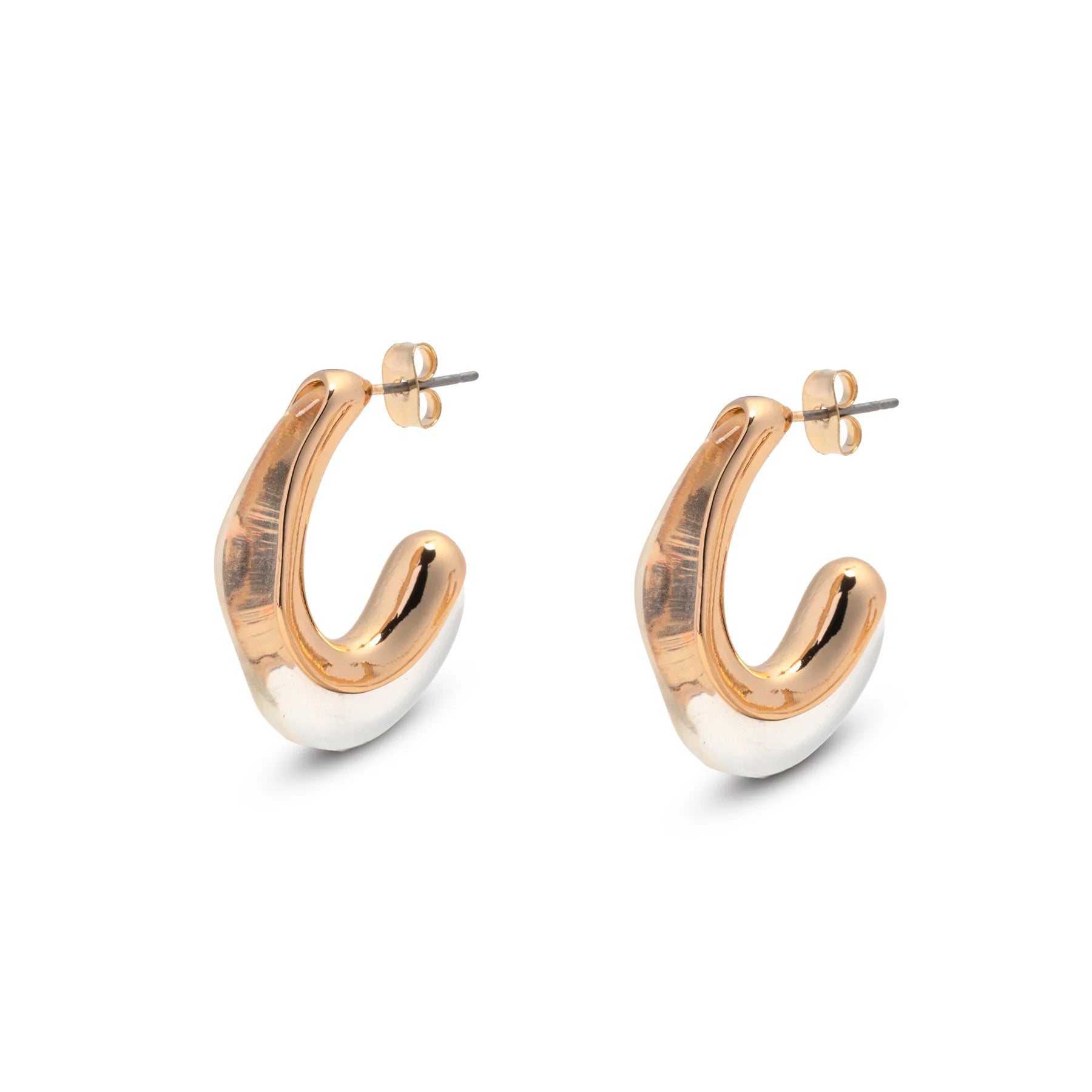 AMELIA CLEAR ABSTRACT HALF HOOP GOLD EARRING