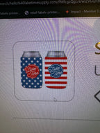 USA Stars & Stripes Short Neoprene Coozie