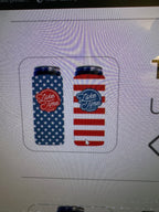 USA Stars & Stripes Tall Neoprene Coozie