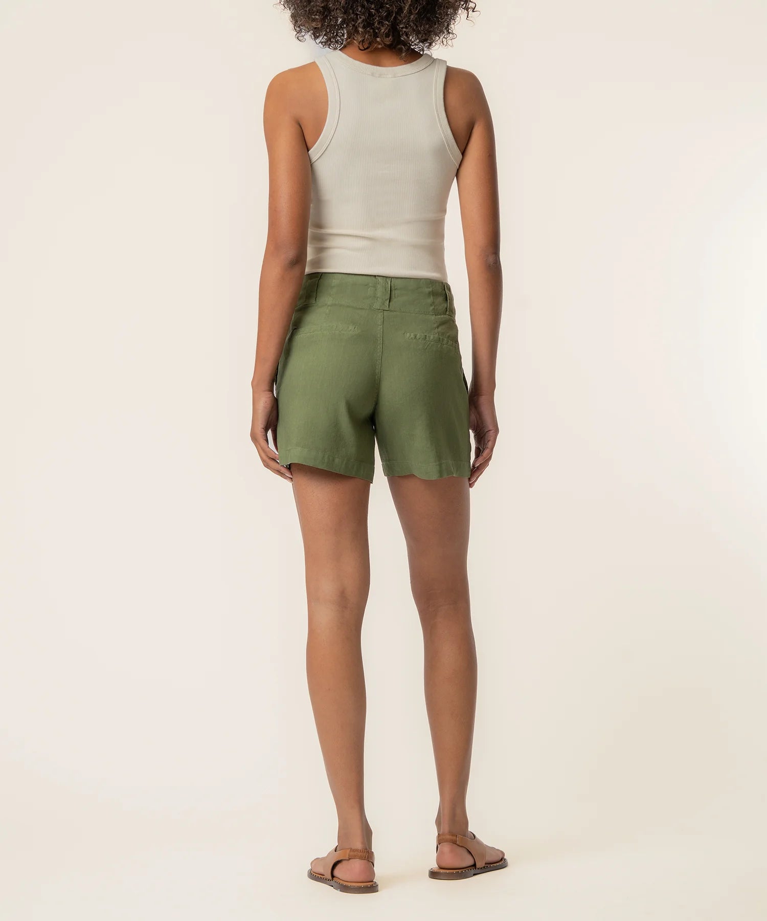 Katie Linen High Rise Short in Dill