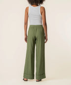 KUT Meg Linen High Rise Wide Leg in Dill