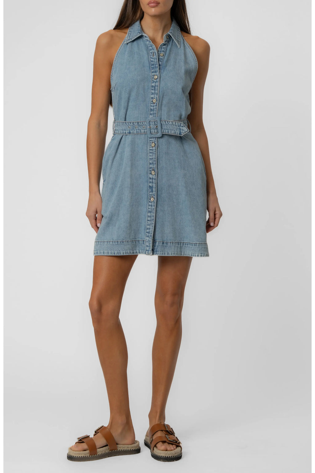 Eileen Halter Denim Dress
