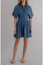 KUT Francesca Dolman Sleeve Button-Up Shirtdress