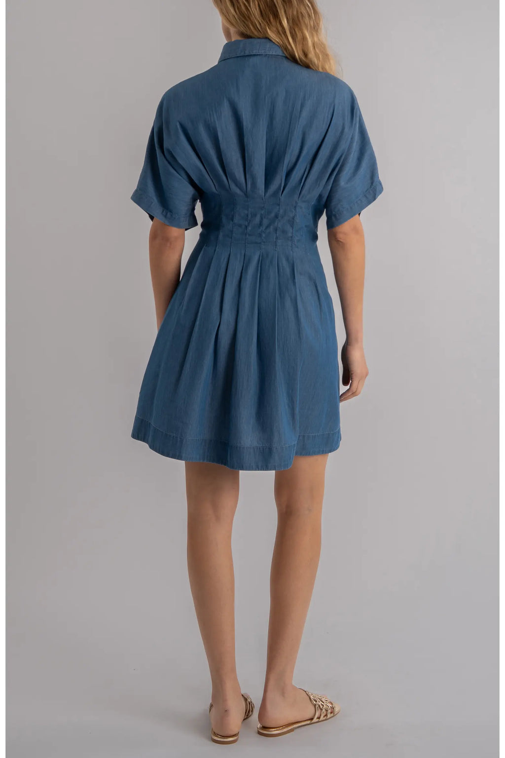 KUT Francesca Dolman Sleeve Button-Up Shirtdress