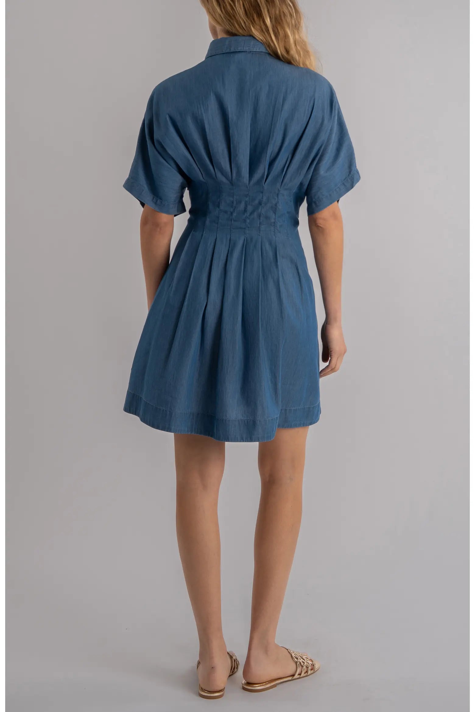 KUT Francesca Dolman Sleeve Button-Up Shirtdress