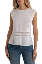 White CARLY- CROCHET LATTIC TANK TOP