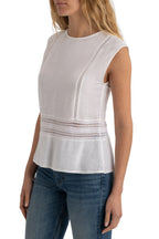White CARLY- CROCHET LATTIC TANK TOP