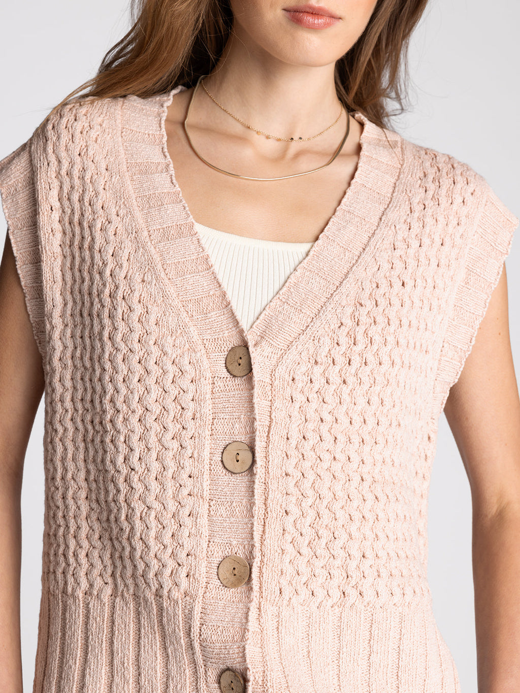 WASHED SAND CORAL SHERWOOD SWEATER TANK