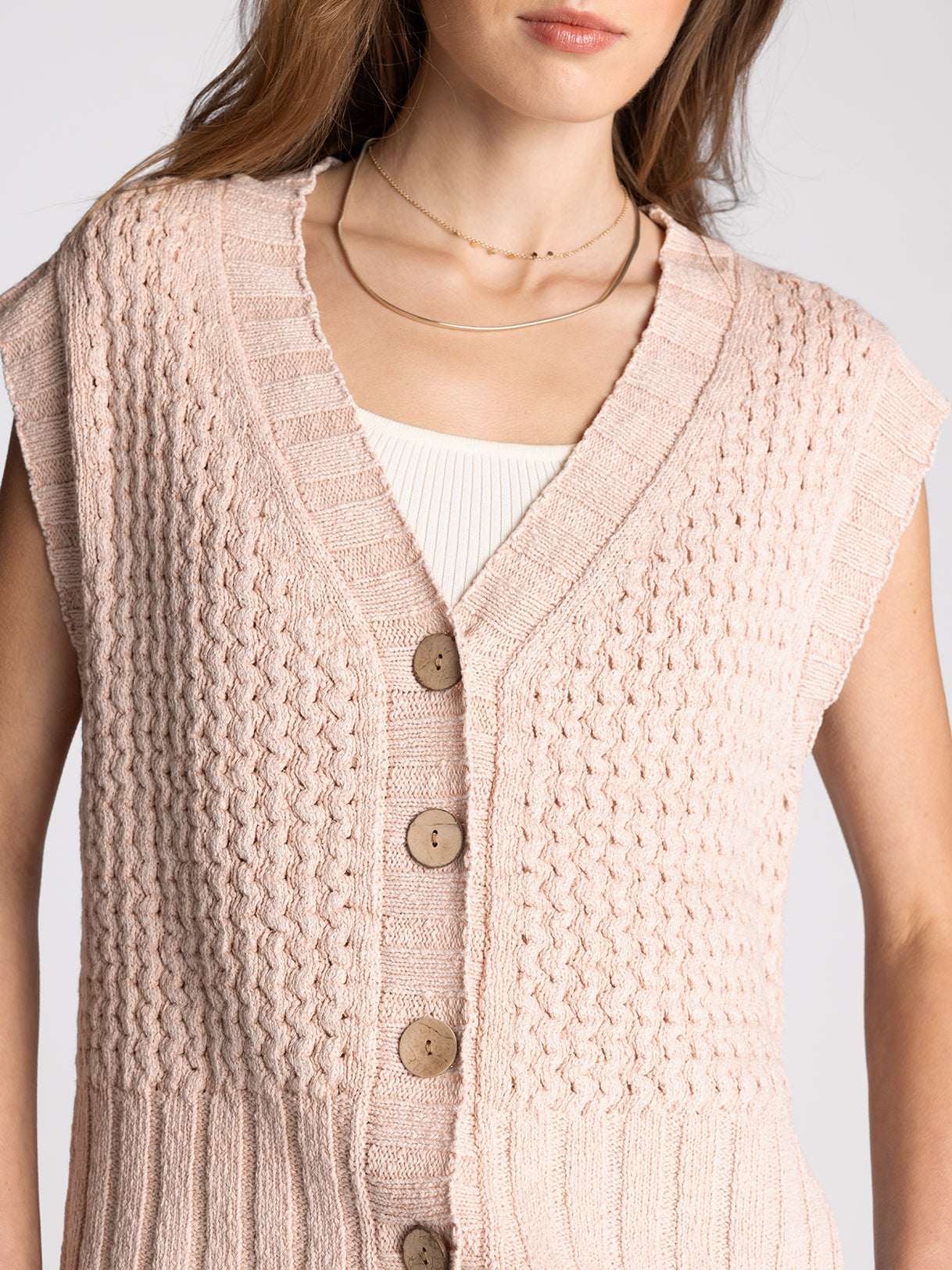 WASHED SAND CORAL SHERWOOD SWEATER TANK