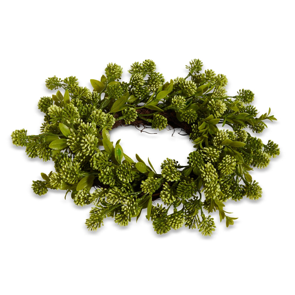14” SEDUM MINI WREATH CANDLE RING