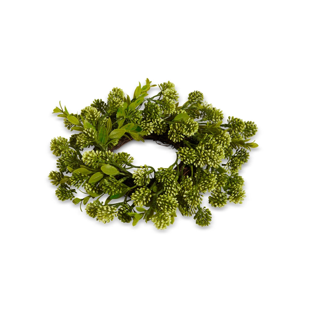 11.5 SEDUM MIN WREATH CANDLE RING