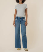 MAYA HIGH RISE PORKSHOP FRT PKTS WIDE LEG RAW HEM