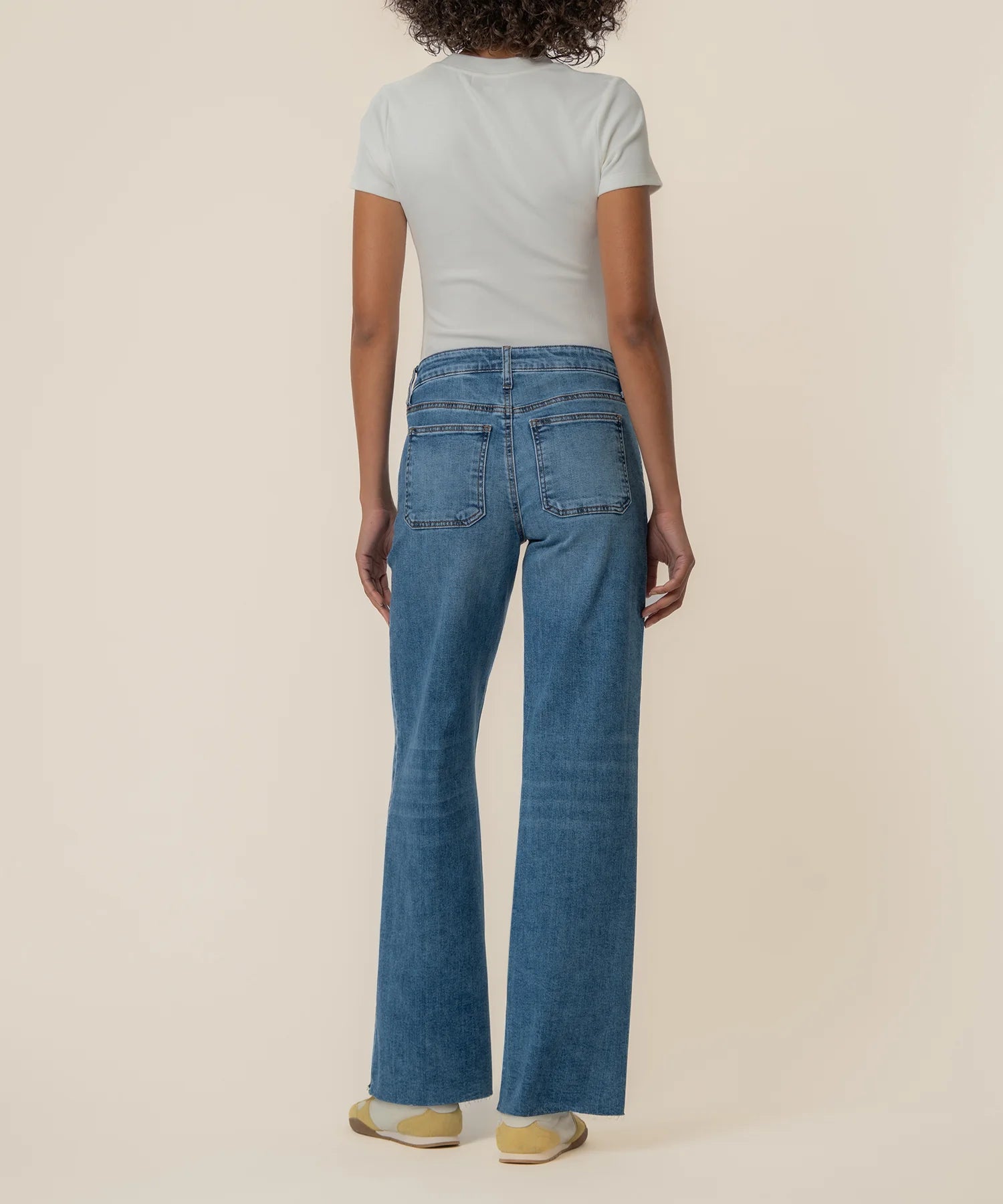 MAYA HIGH RISE PORKSHOP FRT PKTS WIDE LEG RAW HEM
