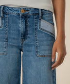 MAYA HIGH RISE PORKSHOP FRT PKTS WIDE LEG RAW HEM